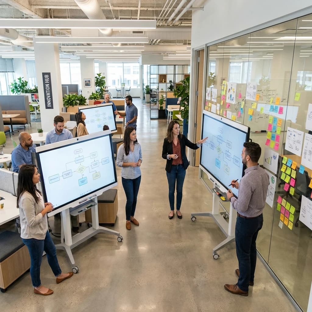 Laboratório de inovação e brainstorming